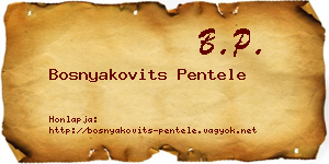 Bosnyakovits Pentele névjegykártya